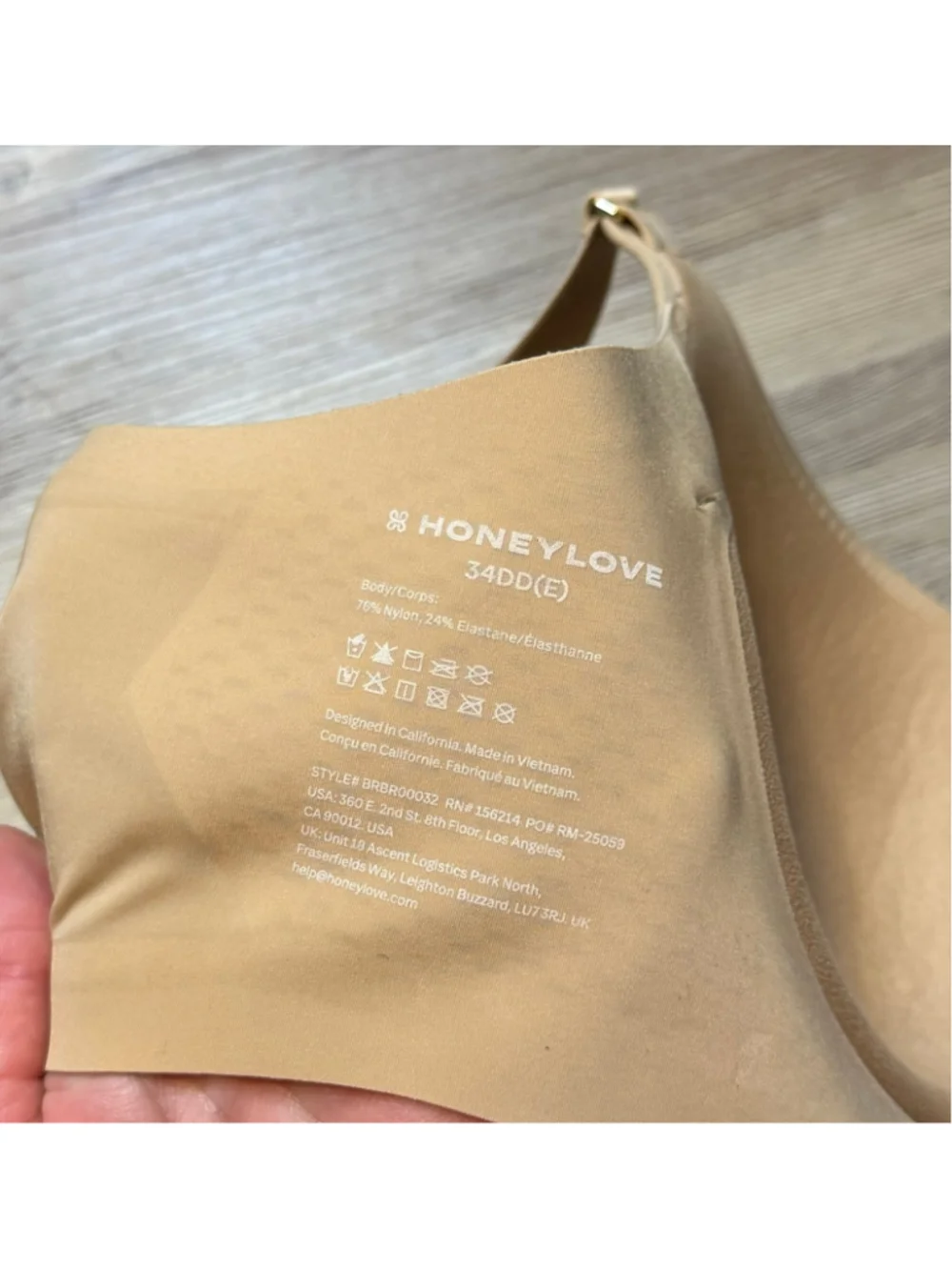 Honeylove Crossover Bra 34DD (E) Beige
